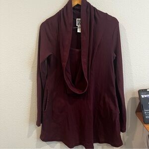 Prairie Underground distressed burgundy color tunic dress size medium
